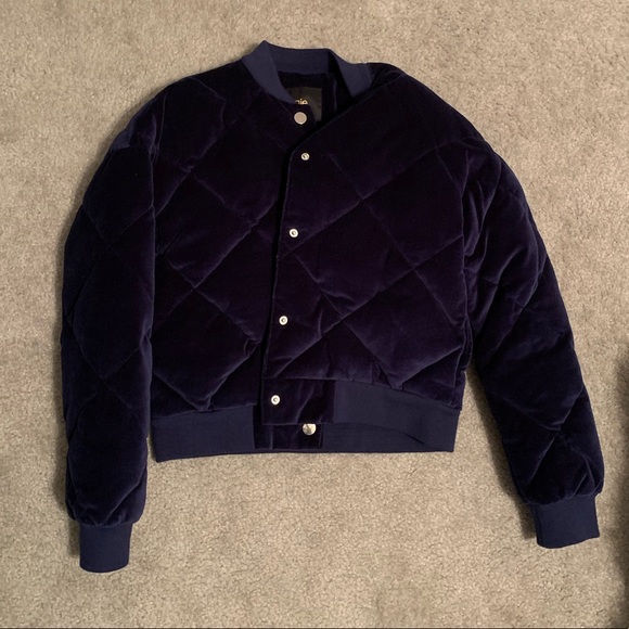 Maje Velvet Bomber Jacket - Picture 2 of 10